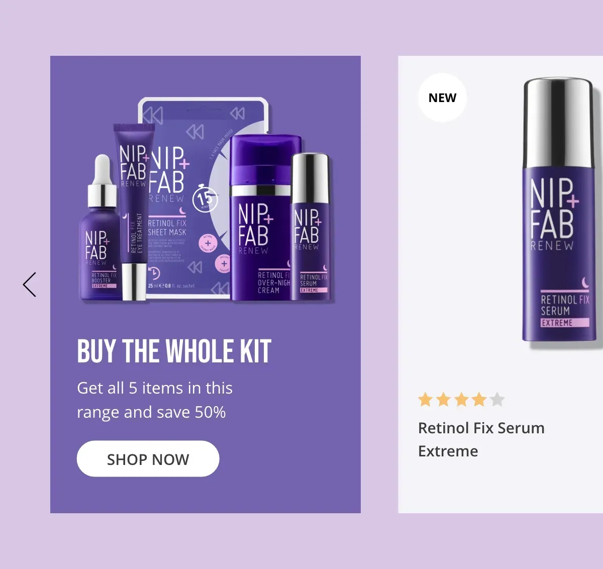 Example visual of a product carousel seen in the shop