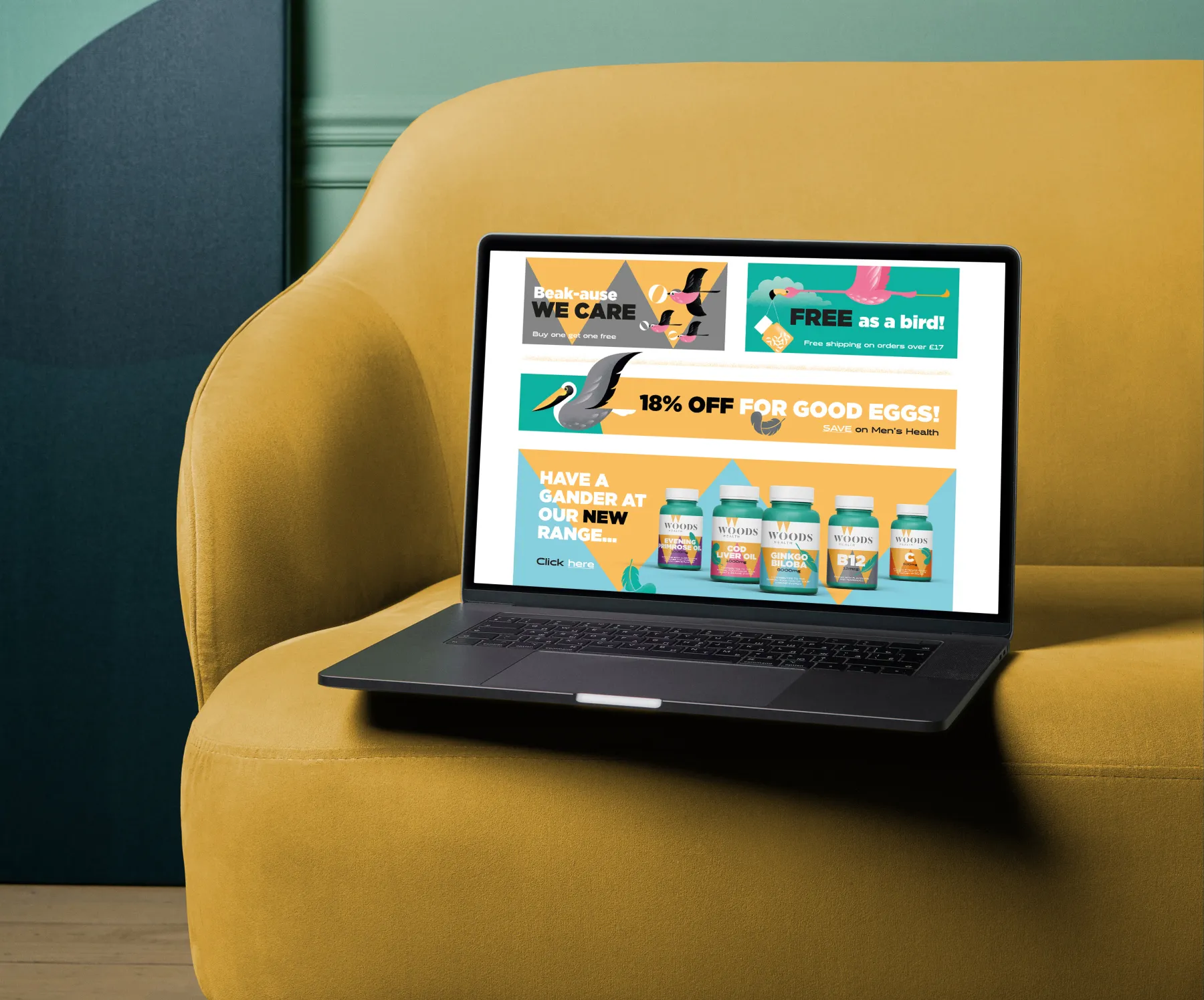 Woods - Web on a Couch Mockup